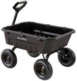 GroundWork GW-8 Poly Dump Cart 1400 lb 8 cu. ft. Pneumatic Convertible Steel