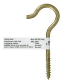 Hardware Essentials 322602 Durasteel Ceiling Hook, Gold, Flagged, #6x3-3/8" 1-Pc