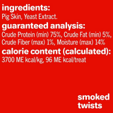 Hartz Oinkies Smoked Pork Flavor Pig Skin Twists Dog Chew Treats, 20 Count
