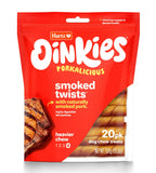 Hartz Oinkies Smoked Pork Flavor Pig Skin Twists Dog Chew Treats, 20 Count