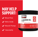 L-Arginine HCL - Boosts Nitric Oxide & Circulation -Unflavored (6.56 Oz/30 Serv)