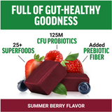 Smarter Greens Soft Chews - Digestive Support & Probiotics - Summer Berry (60)