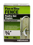 Hillman 461296 Fas-N-Tite Electro-Galvanized Barbed Poultry Staples 3/4 in.