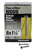 Hillman 48380 Gray Ceramic Fas-N-Tite Deck Exterior Wood Screw - 8 x 1-1/4 in.