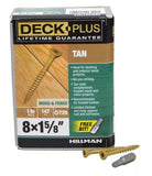 Hillman 48411 Deck Plus Tan Ceramic Steel Exterior Screw #8 x 1-5/8 in. - 1 lb.