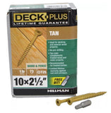 Hillman 48415 Deck Plus Exterior Tan Ceramic Steel Screw #10 x 2-1/2 in. - 1 lb.