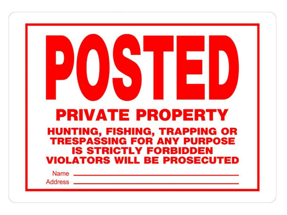Hillman 840159 10 in. x 14 in. Aluminum-Posted No Trespassing Sign