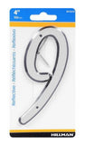 Hillman 841614 Outdoor Decoration 4 Inch, #9 Nail-On Reflective Plastic Number
