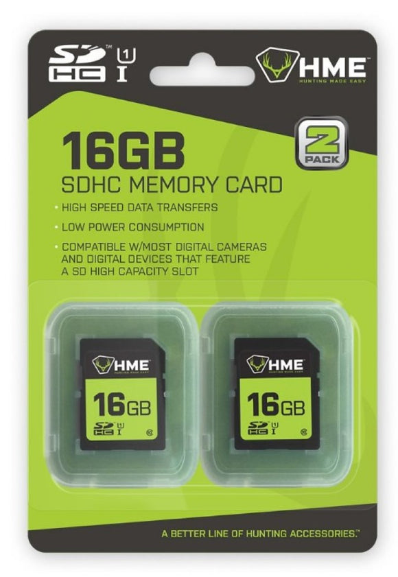 HME Products HME-16GB2PK 16GB SD Memory Cards SDHC for Trail Camera 2-Pack