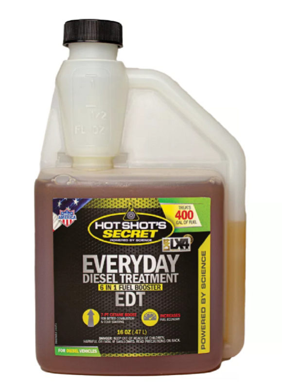 Hot Shot's Secret HSSEDT16ZSP EDT Everyday Diesel Treatment Squeeze, 16 oz.