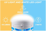 PIC IKC LED Light Bulb White Plastic 3 Light Modes UV Light Attract Bugs