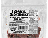 Iowa Smokehouse IS-10JP High-Quality Cracked Black Pepper Beef Jerky, 10 oz.