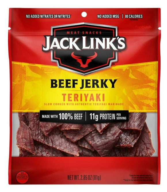 Jack Link's 10000008447 Beef Jerky Teriyaki Flavor 2.85 oz.
