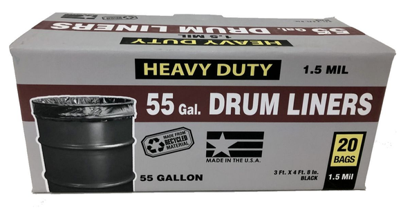 Jadcore JAD55GALB-TSC-24 55 gal. Heavy-Duty Drum Liner Trash Bags, 20 ct.
