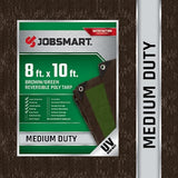 JobSmart MDBG0810 Reversible Poly Tarp 8 ft. x 10 ft. Medium Duty, Brown/Green