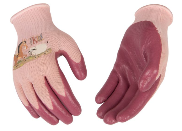 Kinco 1785W-KM Girl's 13-Gauge Polyester Knit Shell Foam Nitrile Coated Palm Gloves
