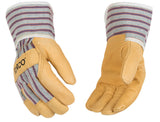 Kinco 1917-KM Kids' Leather Winter Gloves, Tan, 1-Pair, One Size