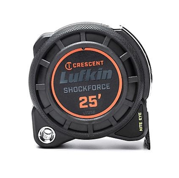 Crescent L1125B-02 Shockforce Nite Eye Tape Measure Matte Black, 1-3/16