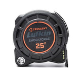 Crescent L1125B-02 Shockforce Nite Eye Tape Measure Matte Black, 1-3/16" x 25 ft