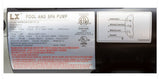 Lingxiao Pump 48WUA1501C-II(NF) Pump LX 48WUA 1.5hp, 115v, 2-Spd, 48Fr, 2", SD