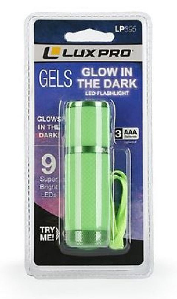 LUXPRO LP395 571538 40 Lumen Glow in Dark Gel LED Flashlight with Rubber Grip