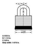 Master Lock Laminated Steel 40 mm (1-9/16 in) Padlock with Key, 38 mm (1-1/2 in) shackle