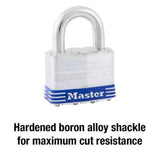 Master Lock 5D 3/8 in. Diameter Shackle Laminated Steel Padlock, Dual Lock