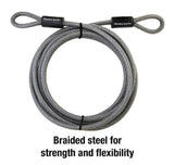 Master Lock 72DPF Heavy-duty Braided Steel Looped End Cable Lock - 15 ft.