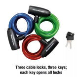 Master Lock Multi-purpose Keyed-alike Bike Lock w/ 8mm Cables, 6 ft.- Count of 3