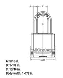 Master Lock 1-7/8 in. Magnum C Steel Padlocks with Shackle Count of 3