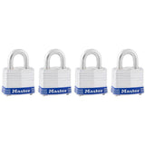 Outdoor Padlock with Key, 1-9/16 in. Wide, 4 Pack