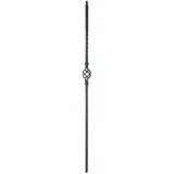 44 in. x 1/2 in. Matte Black Single-Basket Metal Baluster