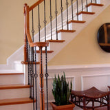 44 in. x 1/2 in. Matte Black Single-Basket Metal Baluster