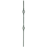 44 in. x 1/2 in. Matte Black Metal Double Basket Baluster
