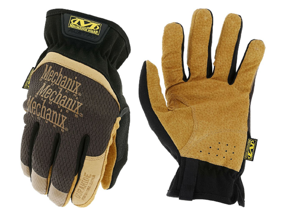 Mechanix Wear LFF-75-010 Durahide Leather FastFit Work Gloves, Black, Large