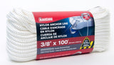 Mibro 459021BGTS 3/8in x 100ft Nylon Double Diamond Braid Marine Anchor Line
