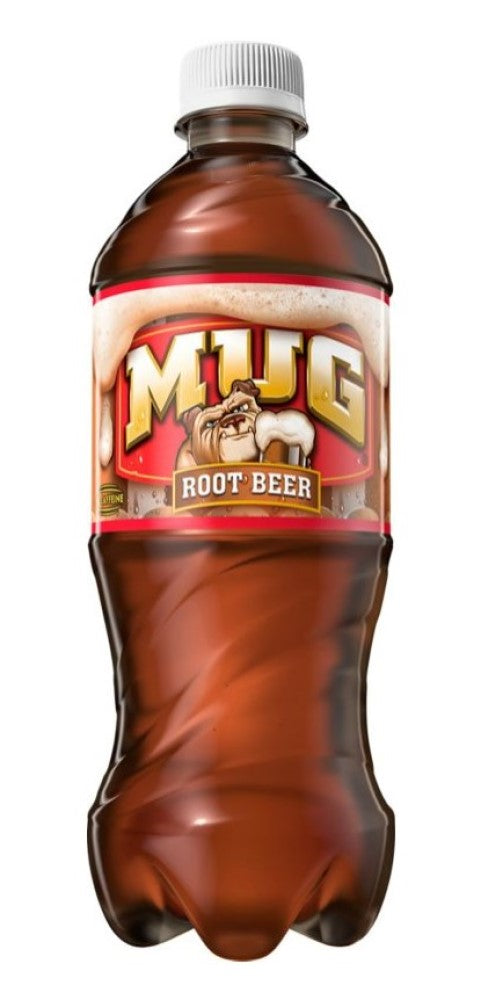 Mug Caffeine Free Root Beer Bottled Beverages 20 oz., 1 Single Bottle