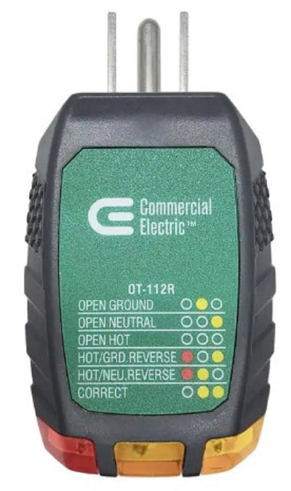 Commercial Electric OT-112R Outlet Tester Automatic Measuring