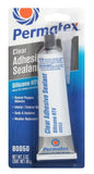 Permatex 80050 Clear RTV Silicone Adhesive Sealant, 3 oz.