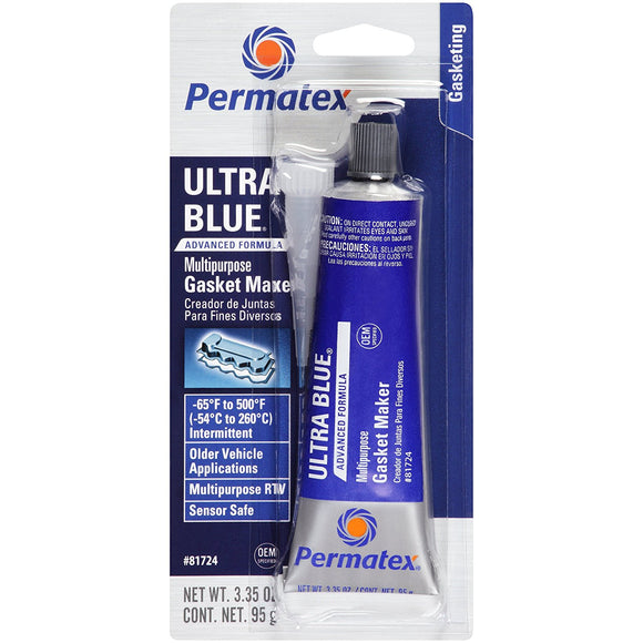 Permatex 81724 3.35 OZ Ultra Blue RTV Silicone Gasket Maker Tube