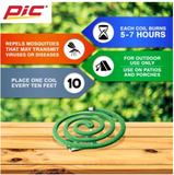 PIC C-10-12 Outdoor Mosquito Repellent Coils 10 Pack