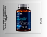 Premium Wild Alaskan Fish Oil Minis w/ VitaminD - EPA/DHA 1,100 MG -120 Softgels