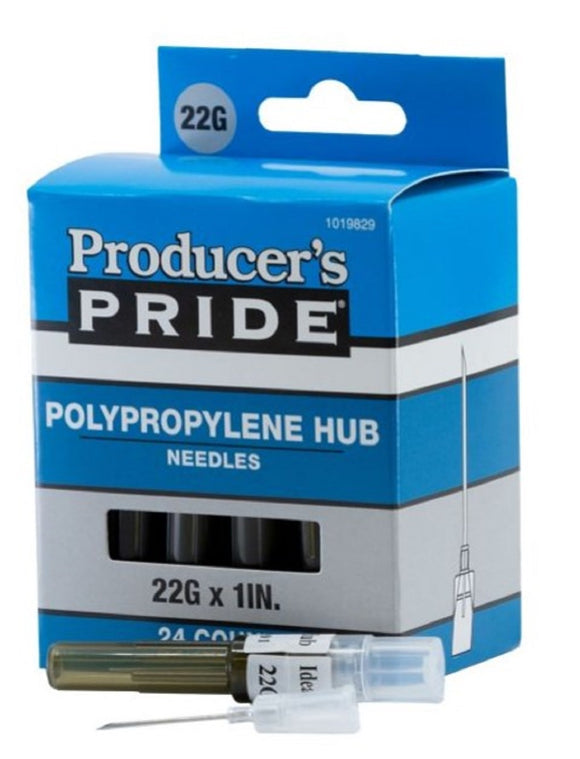 Producer's Pride 22 Gauge x 1 in. Disposable Livestock Needles Count of 24