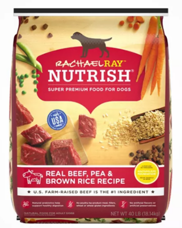 Rachael Ray Nutrish Adult Real Natural Beef, Peas Brown Rice Recipe Dry Dog Food
