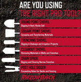 Razor-Back 2594400 Super Socket Round Point Shovel and Fiberglass Long Handle