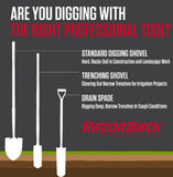 Razor-Back 2594400 Super Socket Round Point Shovel and Fiberglass Long Handle