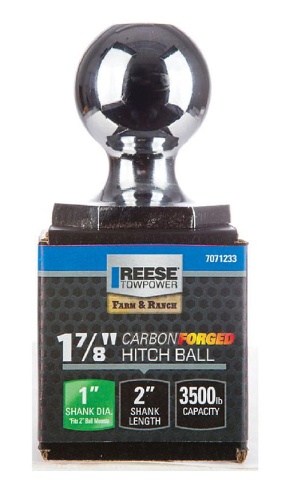 Reese 7071233 1-7/8 in. Chrome Interlock Hitch Ball,  2 in. Shank 3,500 lb. Cap