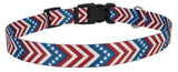 Retriever 06927 Q PCV26 Adjustable Patriotic Chevron Dog Collar 1-1/2 x 18-26 in