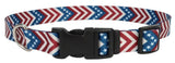 Retriever 06927 Q PCV26 Adjustable Patriotic Chevron Dog Collar - 18-26 in.