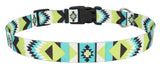 Retriever 06927 Q TLZ26 Adjustable Aztec Dog Collar, Teal/Lime 5/8 x 8- 12 in.